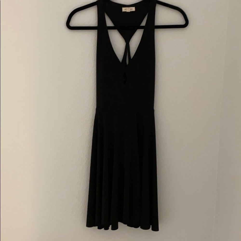 Black cutout skater dress